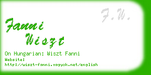 fanni wiszt business card